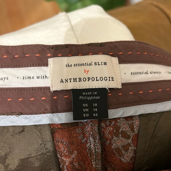 COPY - Anthropologie Brown and Cream Slim Pants - Picture 3 of 6